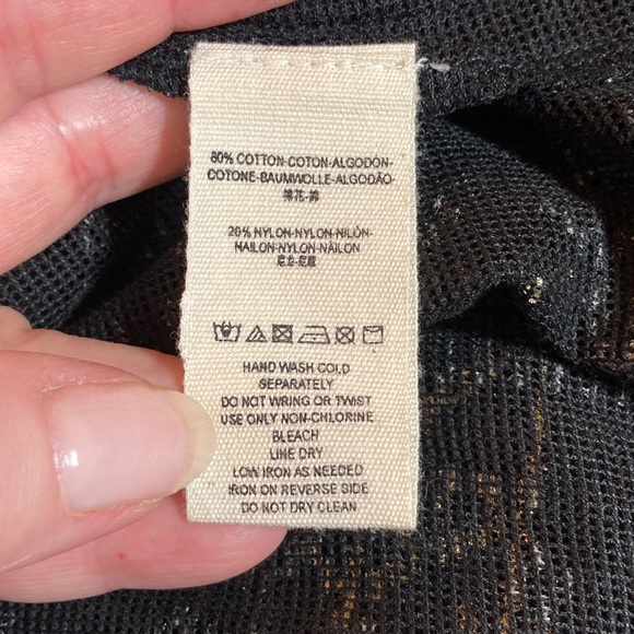 Free People New Romantics Palacio dolman sleeve black gold blouse size S NWOT - Picture 13 of 13